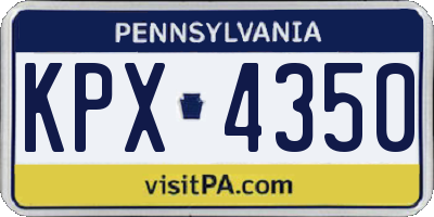PA license plate KPX4350