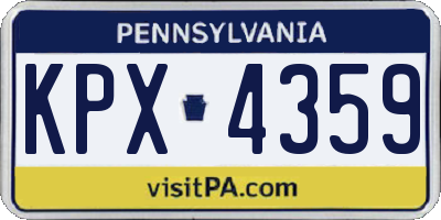 PA license plate KPX4359