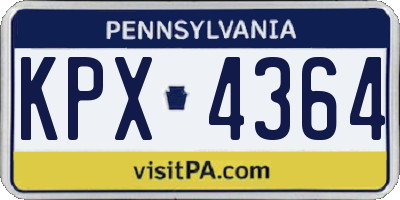 PA license plate KPX4364