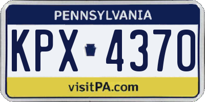 PA license plate KPX4370