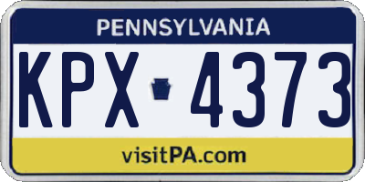 PA license plate KPX4373