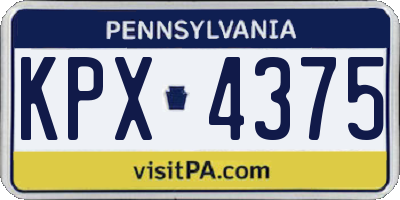 PA license plate KPX4375