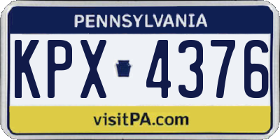 PA license plate KPX4376