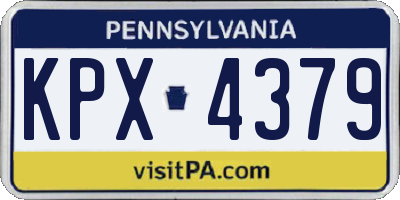 PA license plate KPX4379