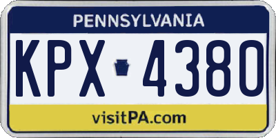 PA license plate KPX4380