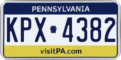 PA license plate KPX4382