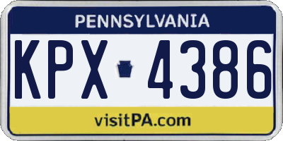 PA license plate KPX4386