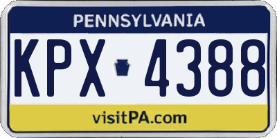 PA license plate KPX4388
