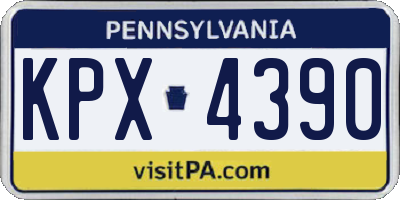 PA license plate KPX4390