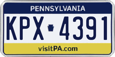 PA license plate KPX4391