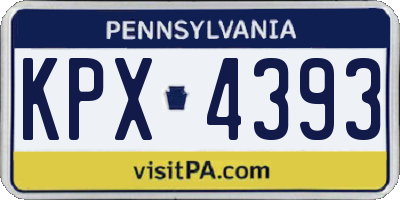 PA license plate KPX4393