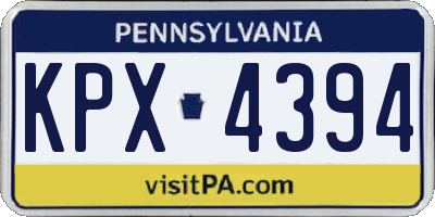 PA license plate KPX4394