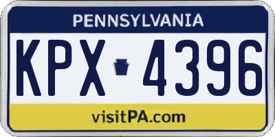 PA license plate KPX4396