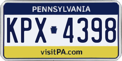PA license plate KPX4398
