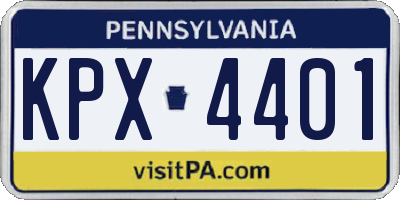 PA license plate KPX4401