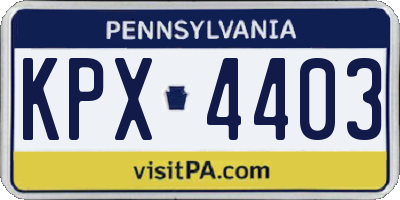 PA license plate KPX4403