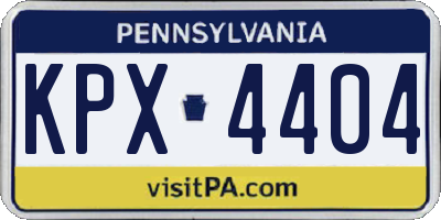 PA license plate KPX4404