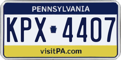 PA license plate KPX4407