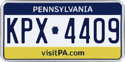 PA license plate KPX4409