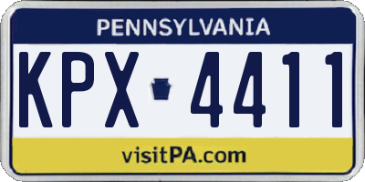 PA license plate KPX4411