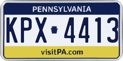 PA license plate KPX4413