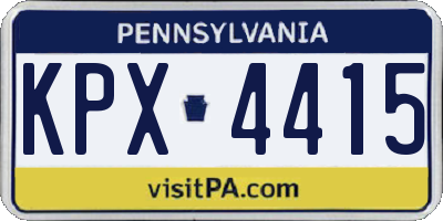 PA license plate KPX4415