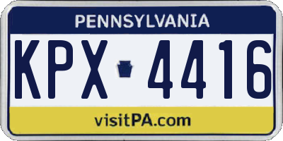 PA license plate KPX4416