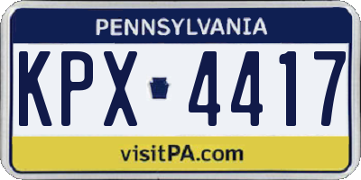 PA license plate KPX4417