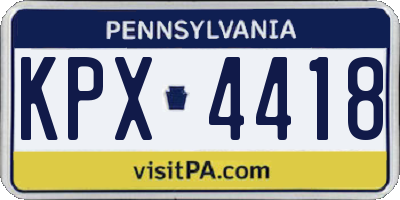 PA license plate KPX4418