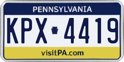 PA license plate KPX4419
