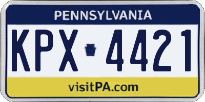 PA license plate KPX4421