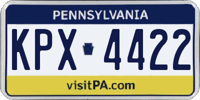 PA license plate KPX4422