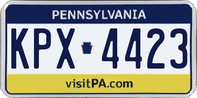 PA license plate KPX4423