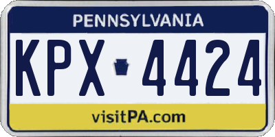 PA license plate KPX4424