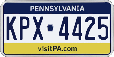 PA license plate KPX4425