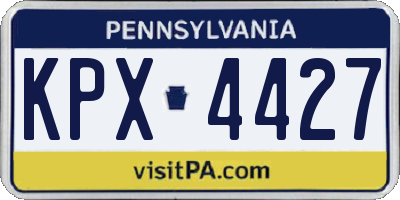PA license plate KPX4427