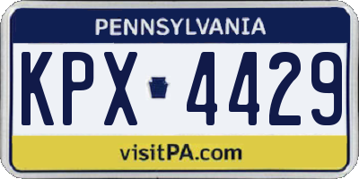 PA license plate KPX4429