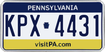 PA license plate KPX4431