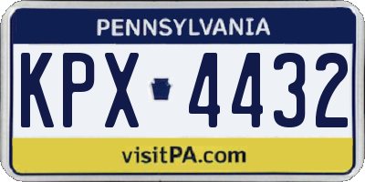 PA license plate KPX4432