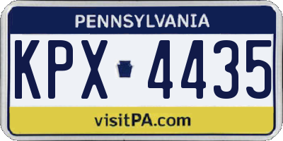 PA license plate KPX4435