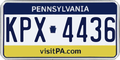 PA license plate KPX4436