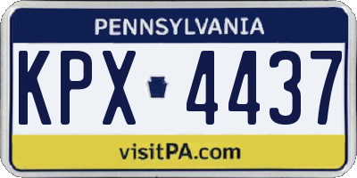 PA license plate KPX4437