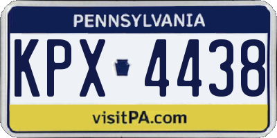 PA license plate KPX4438