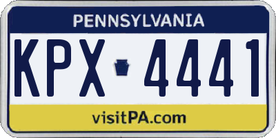 PA license plate KPX4441