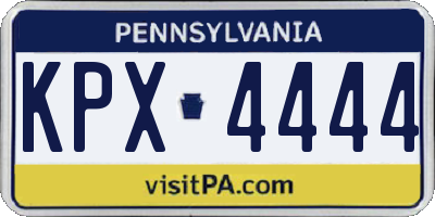 PA license plate KPX4444