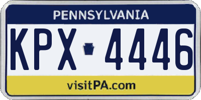 PA license plate KPX4446