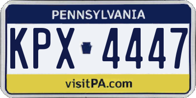 PA license plate KPX4447