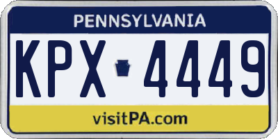 PA license plate KPX4449