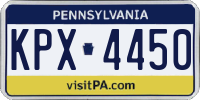 PA license plate KPX4450