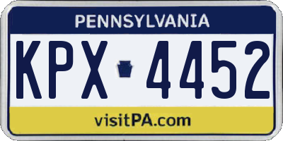 PA license plate KPX4452
